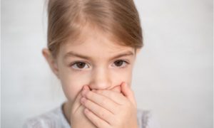 a kid becoming conscious of her speech